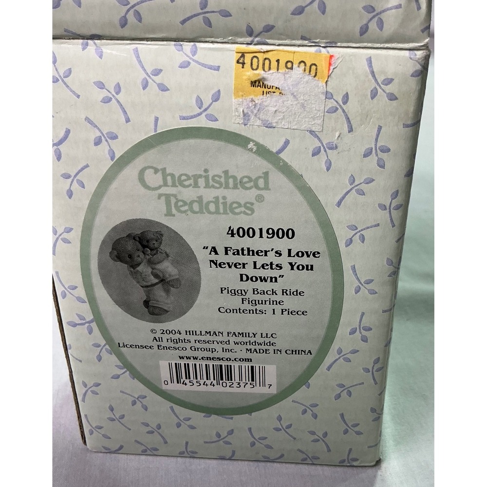 Cherished Teddies Fathers Love Piggyback Figurine 4001900 New in Box
